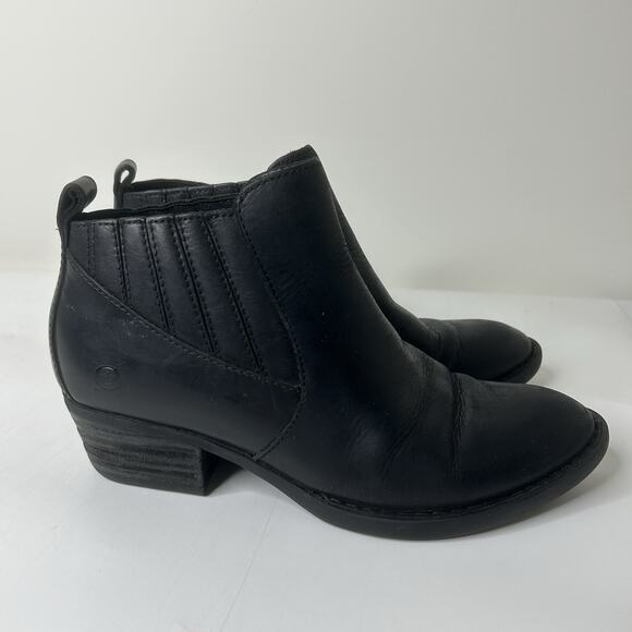 Born Boots Women's 7 M Beebe F29403 Black Leather Almond Toe Ankle Booties - Picture 5 of 7